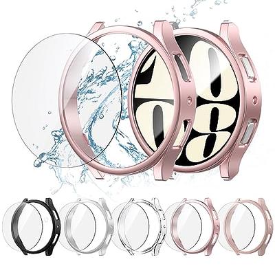 6+6 Pack] Galaxy Watch 6 Screen Protector Case Cover 40mm, Tempered Glass  Anti-Fog Bubble Free Film + Waterproof Hard PC Protective Bumper Case  Compatible with Samsung Galaxy Watch 6 40mm 