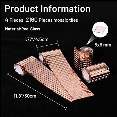 PP OPOUNT 2160 PCS Disco Mirror Tiles, 5 x 5 mm Self-Adhesive