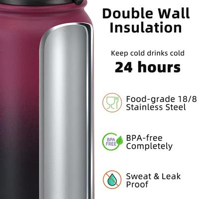 Fanhaw Insulated Water Bottle with Chug Lid - 20 Oz Double-Wall Vacuum Stainless  Steel Reusable Leak & Sweat Proof Sports Water Bottle Dishwasher Safe with  Anti-Dust Standard Mouth Lid (Black) - Yahoo