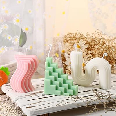  2 Pieces Aesthetic Candles Bubble Cube and S Shaped