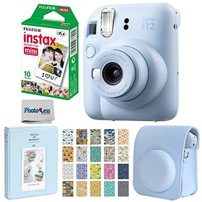 Fujifilm INSTAX Mini 12 Instant Film Camera (Blossom Pink) + Fuji Single  Pack - 10 Prints Protective Case Pink Photo Album Travel Stickers Bundle!