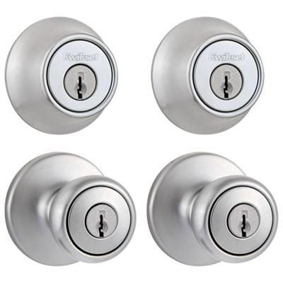 Hyper Tough, Keyed Entry, Tulip Doorknob, Stainless Steel