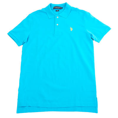 Mens U.S. Polo Assn.(R) Solid Small Logo Pique Polo - Yahoo Shopping