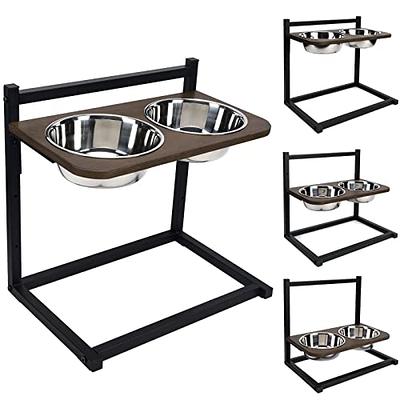 Lapensa Elevated Dog Bowls, Stainless Steel Raised Dog Bowl with Adjustable  Stand, Double Dog Food and Water Bowl for Small Medium Large Dogs, (Deep