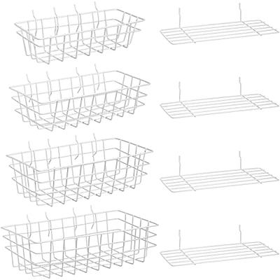 8 Pieces Pegboard Baskets Pegboard Bins Peg Board Racks Wire Peg Board  Shelf Wall Organizer Attachments for Organizing Various Tools Workbench Accessories  Garage Storage(White,S, M, L, XL) - Yahoo Shopping