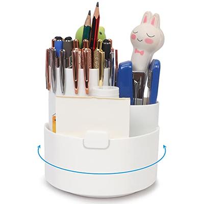 Cayxenful Pencil Holder For Desk,5 Slots 360°Degree Rotating Desk  Organizers And Accessories,Desktop Storage Stationery Supplies Organizer,  Cute