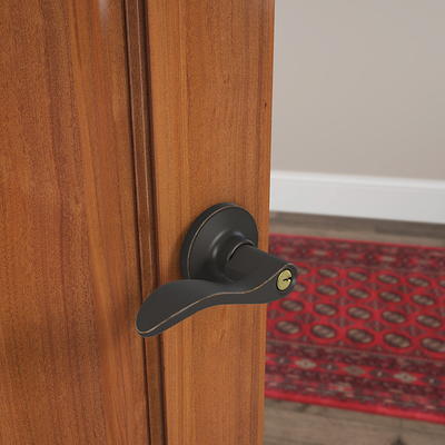 Schlage Custom Eller Satin Brass No Deadbolt Universal Combined Door Handle