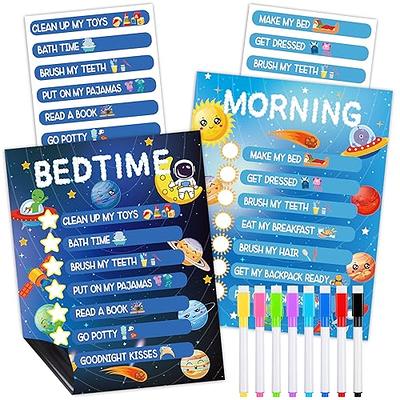 Qilery Space Daily Routine Chart for Kids Morning Bedtime Responsibility  Chart for Kids Reward Kids Routine Checklist Daily Schedule Board with 2  Sheet Routine Stickers 8 Dry Erase Markers for Toddler - Yahoo Shopping