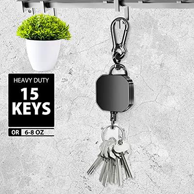 VYNCS Retractable Keychain, Heavy Duty Key Chains Badge Holder, with Work  ID Badge Clip and Key Ring, 31.5 Retractable ID Badge Reels, 10oz