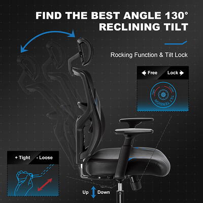 ECOTOUGE PC Massage Gaming Chair with Footrest Ergonomic Office Desk Chair  Racing PU Leather Recliner Swivel Rocker with Headrest and Lumbar Pillow