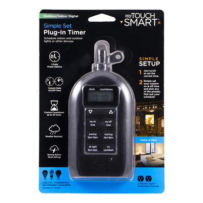 myTouchSmart Simple Set Indoor/Outdoor Digital Plug-In Timer 36027 - The  Home Depot