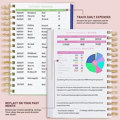 Monthly Budget Planner Book (Undated) With 12 Pockets For Income, Debt,  Saving, Expense And Bill Tracker Organizer, Purple, Spiral Design