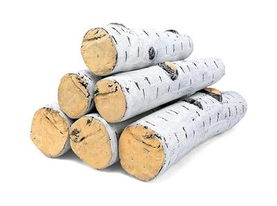 QuliMetal Gas Fireplace Logs Set, Ceramic White Birch Wood Logs for Indoor  Inserts,Outdoor Firebowl,Fire Pits, Vented, Propane, Gel, Ethanol,  Electric, Realistic Fireplace Decoration, 6 Pcs - Yahoo Shopping