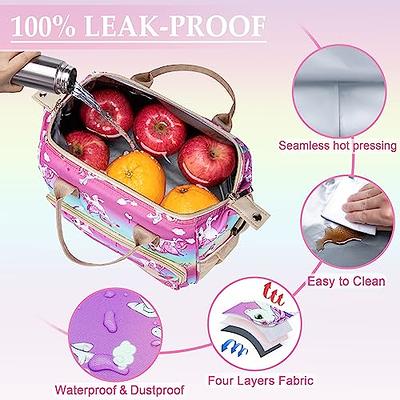 Kids Lunch Box Reusable Insulated Lunch Bag for Boys Girls Back to School Thermal Cooler Lunch Tote Leakproof Lunch Box with Removable Shoulder Strap