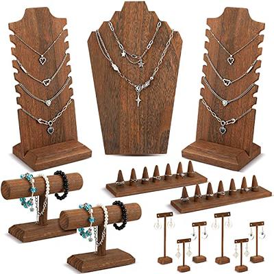 PH PandaHall Jewelry Display Stand Earring Necklace Display Holder 13x9  Inch Wood Business Card Holder Jewelry Organizer Table Displays for Selling  Earring Showing Jewelry Displaying - Yahoo Shopping