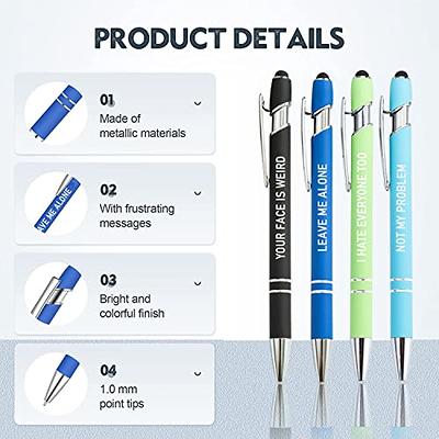 12 Pack Snarky Ballpoint Pens with Sarcastic Quotes, Funny Work Pens for  Adults