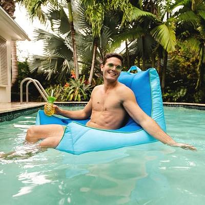 Big Joe Captain's Float No Inflation Needed Pool Lounger with Drink Holder,  Blue Bondi Beach Double Sided Mesh, Quick Draining Fabric, 3 feet - Yahoo  Shopping