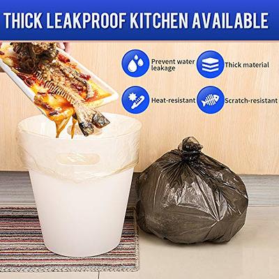 1.3 Gallon 220pcs Strong Drawstring Trash Bags Garbage Bags by Teivio,  Bathroom Trash Can Bin Liners, Small Plastic Bags for Home Office Kitchen