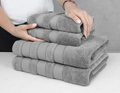 American Soft Linen Bath Towels 100% Turkish Cotton 4 Piece Luxury Bath Towel Sets for Bathroom - Sky Blue