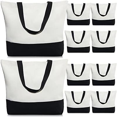 yeload 20 Pieces Canvas Tote Bags with Handles Bulk - Black and White Blank  Sublimation Tote Bags for Women, Bridesmaids, and Daily Use - Bulk Tote