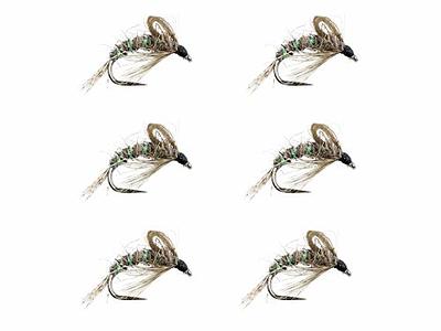 Wild Water Fly Fishing Olive Bubble Emerger Dry Flies, Size 14