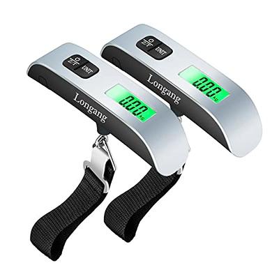 Longang 110 Lbs Digital Hanging Luggage Scale with Backlit for Travel,  Rubber Paint Handle and Battery Included (B Silver, 2 Pcs) - Yahoo Shopping