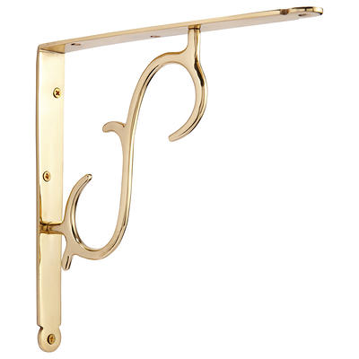 Signature Hardware 482463 Satin Brass Maylee 6-5/8 Brass Shelf Bracket 