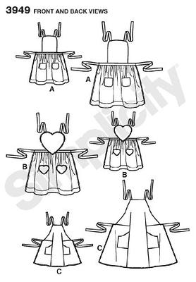 Simplicity Child and Adult Matching Apron Sewing Patterns, Sizes SL