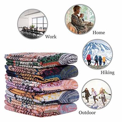 Loritta 5 Pairs Wool Socks for Women Gifts Winter Warm Thick Knit Cabin  Cozy Cre