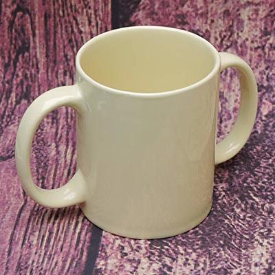Dual Handle Mug (Double Grip Mug) to Aid Tremors, MICROWAVE SAFE, 11.83 US  Fl. Oz. (350