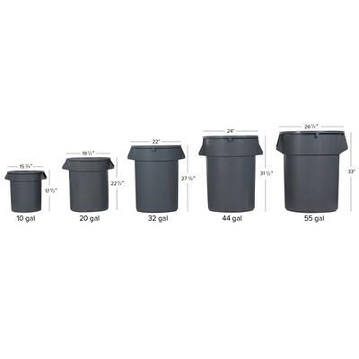 Rubbermaid 1779739 BRUTE 55 Gallon Black Executive Round Trash Can