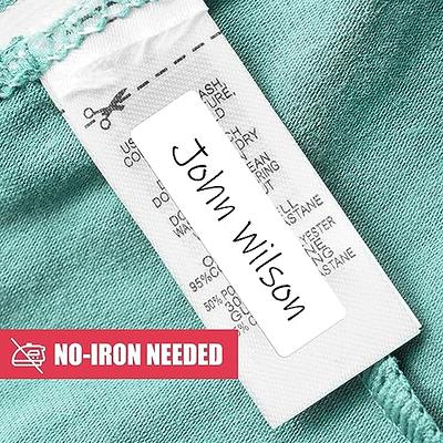100pc Iron on Name Labels for Clothing & Fabrics - Washable Precut