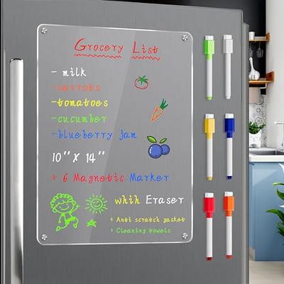 JonXon Acrylic Magnetic Dry Erase Board for Fridge 10x14 Clear