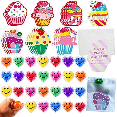  36 Pack Valentines Day Gifts for Kids, Valentines Greeting  Cards with 12 Kinds Mochi Squishy Toys