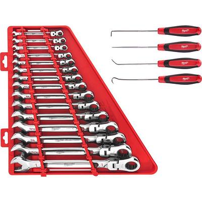 Milwaukee 144-Position Flex-Head Ratcheting Combination Wrench Set SAE with  Hook and Pick Set (19-Piece) - Yahoo Shopping