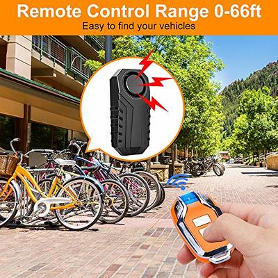 ONVIAN 113dB Wireless Anti-Theft Motorcycle Bike Alarm Waterproof Bicycle  Security Alarm Vibration Motion Sensor with Orange Remote