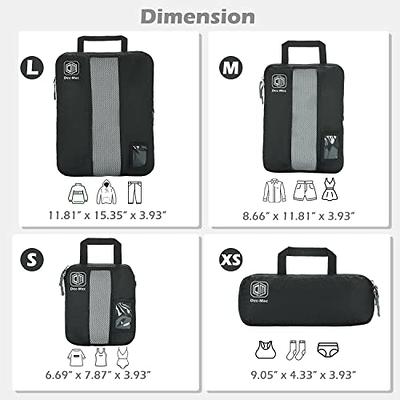 Dec-Mec 6 Set Compression Packing Cubes with Labels for Travel, Expandable Packing Organizers, Carry on Luggage Suitcase Organizer Bags As Travel