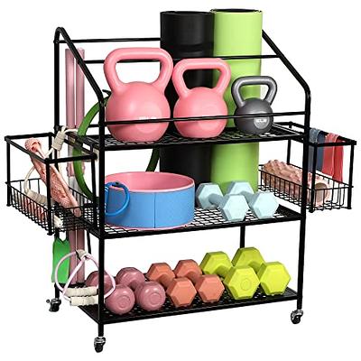  VOPEAK Metal Storage Rack for Yoga Mats, Foam Rollers and Gym  Equipment - Home Exercise and Fitness Gear Organizer : Sports & Outdoors