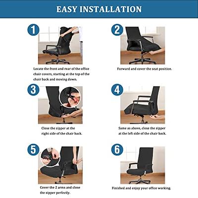 NeColorLife Office Chair Arm Covers Removable Chair Armrest Covers Stretch  Desk Chair Arm Cover Washable Computer Chair Arm Covers Protectors for