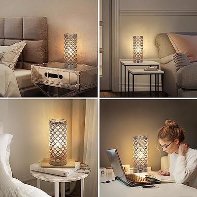 Seaside Village Crystal Table Lamp Touch Control Dimmable Accent Desk Bedside Modern Light With Silver Shade Night Fixture For Living Room Bedroom Kitchen Yahoo Ping