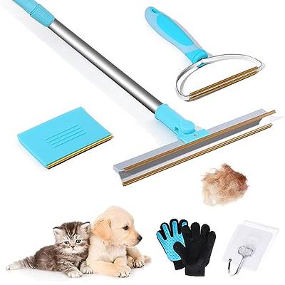 Pet Hair Remover - Handle Pet Hair Removal Carpet Rake & Magic Squeegee  Broom Hair Removal Broom-Easy Dog Cat Fur Sweeper and Dust Spills Cleaning