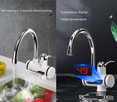 3800W Electric Water Heater Instantaneous Hot Shower Flow Fast Heating  Kitchen Bathroom Stainless Steel Tankless Water Heater