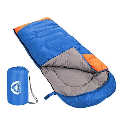 Sleeping Bag 3 Seasons (Summer, Spring, Fall) Warm & Cool Single, Blue SWTMERRY