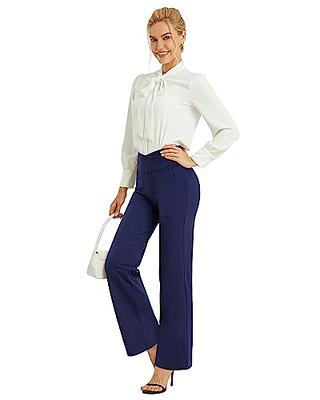  G4Free Dress Pants for Women Comfy Wide Leg Yoga Pants Petite  High Waist Flare Workout Casual Work Business Pants(Royal Blue,XS,29) :  Clothing, Shoes & Jewelry