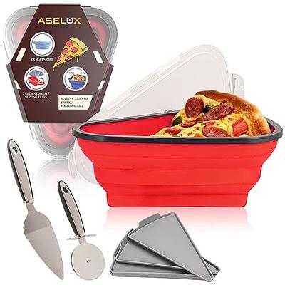 ASELUX Pizza Storage Container Collapsible - 5 Pcs Heating Tray Pizza  Knife, Shovel Pizza Slice Set Organizing, Pizza Plates, Silicone Pizza Box  (Red) - Yahoo Shopping