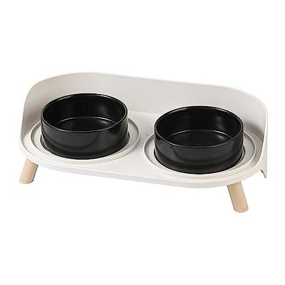 AHX Cat Food Water Bowl Set - Raised Cat Bowls with Non Slip Stand - Elevated Puppy Bowls for Small Dogs - Double Ceramic Cat Feedin