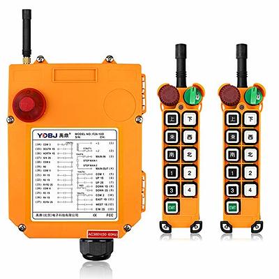 NEWTRY Wireless Crane Remote Control 8 Buttons 12V 2 Transmitters  Industrial Channel Electric Lift Hoist Wireless Switch Receiver (2  Transmitters + DC