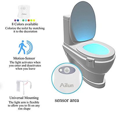 Toilet Bowl Motion Sensor LED Night Light 8 Colors Waterproof Seat Lamp  Bathroom