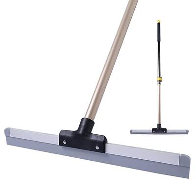 Floor Squeegee Scrubber with Long Handle,Squeegee Broom for Floor Tile  Concrete, Heavy Duty Eva Floor Water Wiper for Garage, Shower, Kitchen