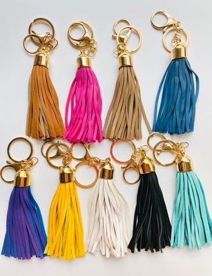  WADORN 10 Colors PU Leather Tassel Charms, Colorful